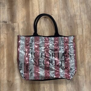Victoria's Secret Pink and Silver Glam Tote